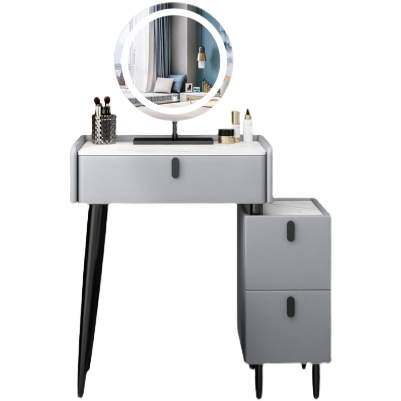 Contemporary Vanity Dressing Table Set with Mirror and Stool