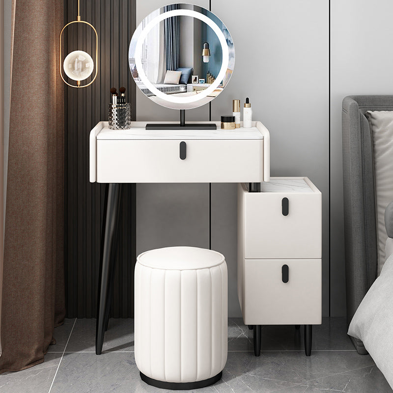 Contemporary Vanity Dressing Table Set with Mirror and Stool