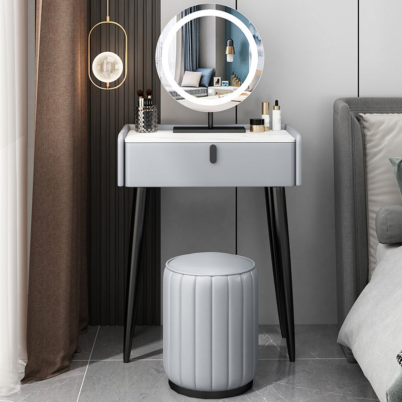 Contemporary Vanity Dressing Table Set with Mirror and Stool