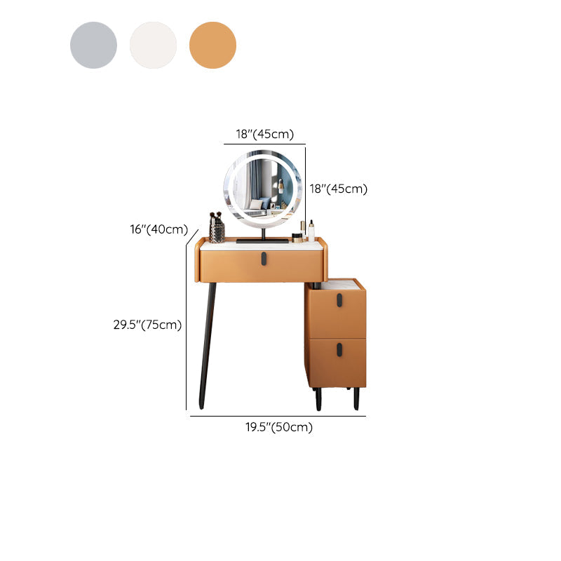 Contemporary Vanity Dressing Table Set with Mirror and Stool