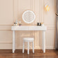 Contemporary White Wooden Vanity Dressing Table with 2 Drawers