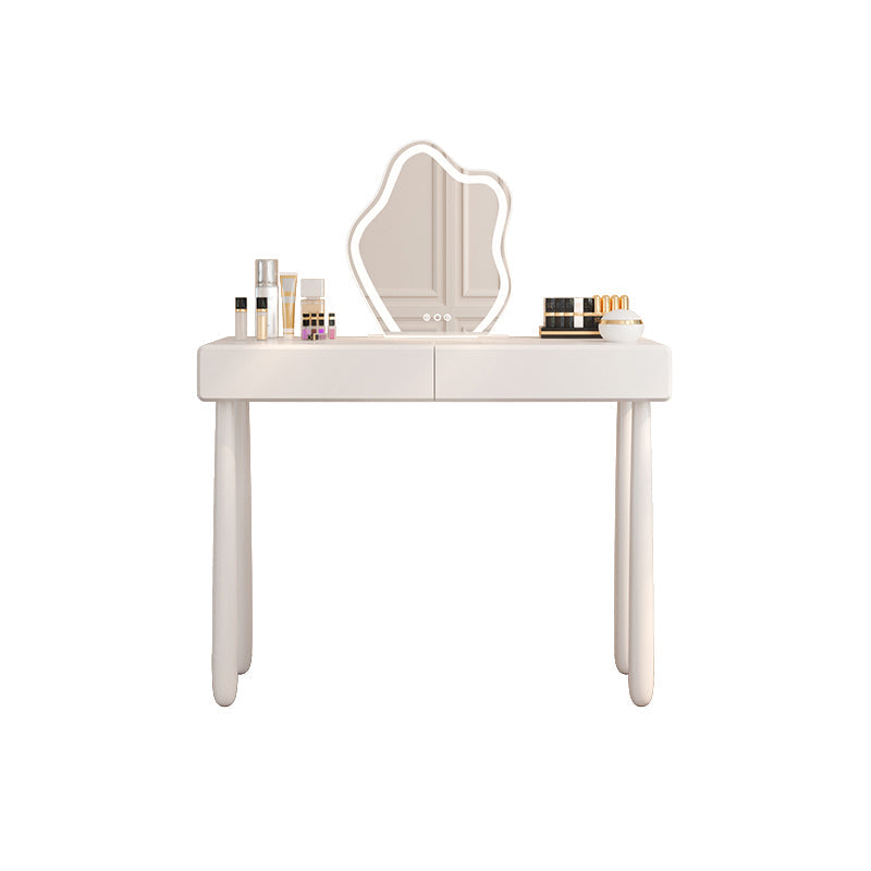 Contemporary White Wooden Vanity Dressing Table with 2 Drawers