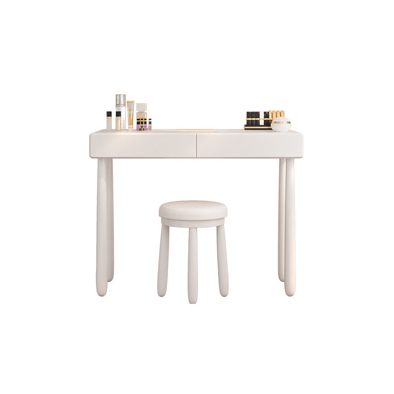 Contemporary White Wooden Vanity Dressing Table with 2 Drawers
