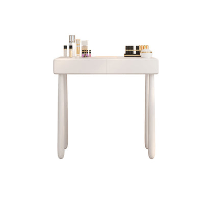 Contemporary White Wooden Vanity Dressing Table with 2 Drawers