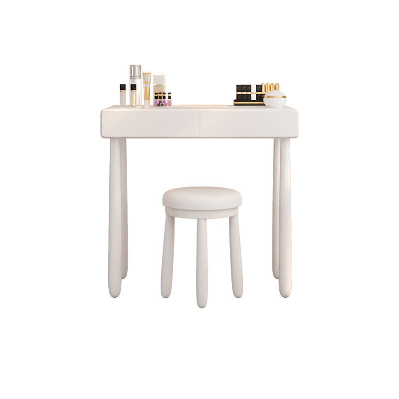 Contemporary White Wooden Vanity Dressing Table with 2 Drawers