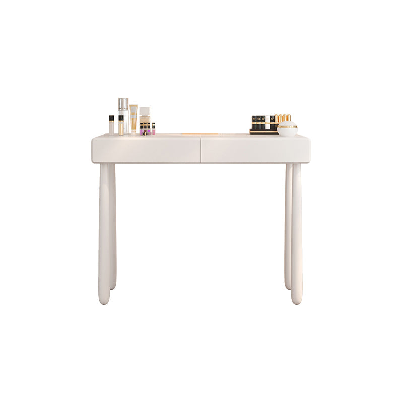 Contemporary White Wooden Vanity Dressing Table with 2 Drawers