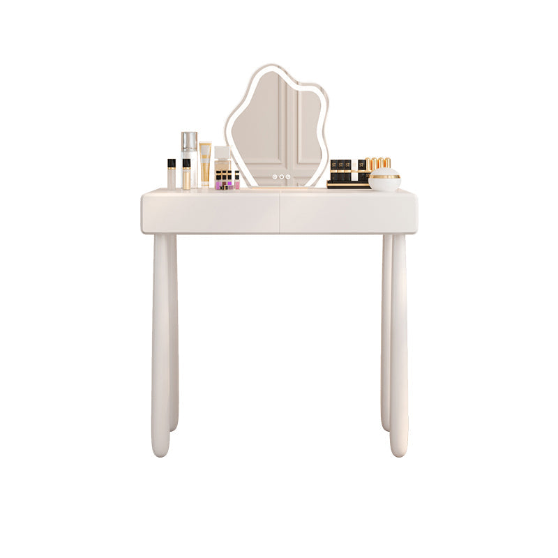 Contemporary White Wooden Vanity Dressing Table with 2 Drawers