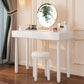 Contemporary White Wooden Vanity Dressing Table with 2 Drawers