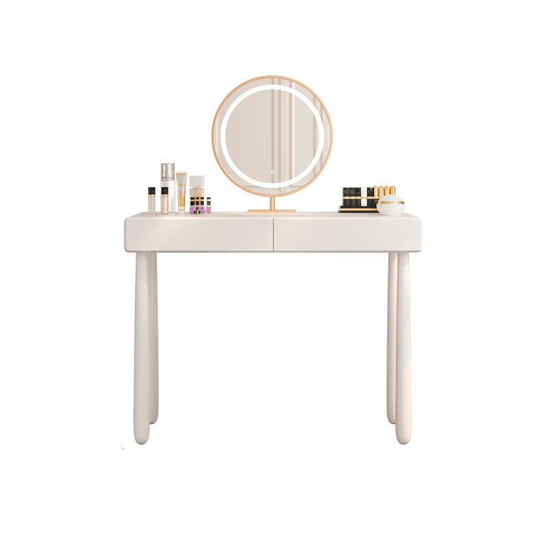 Contemporary White Wooden Vanity Dressing Table with 2 Drawers