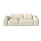 Scandinavian Sofa Fabric White Cushions Standard Square Arm Living Room Seating 86.5"L x 37.5"W x 25.5"H Clearhalo 'furn' 'furn_sofas' 'Furniture' 'Living Room Furniture' 'Sofa' 'sofas' 7533725