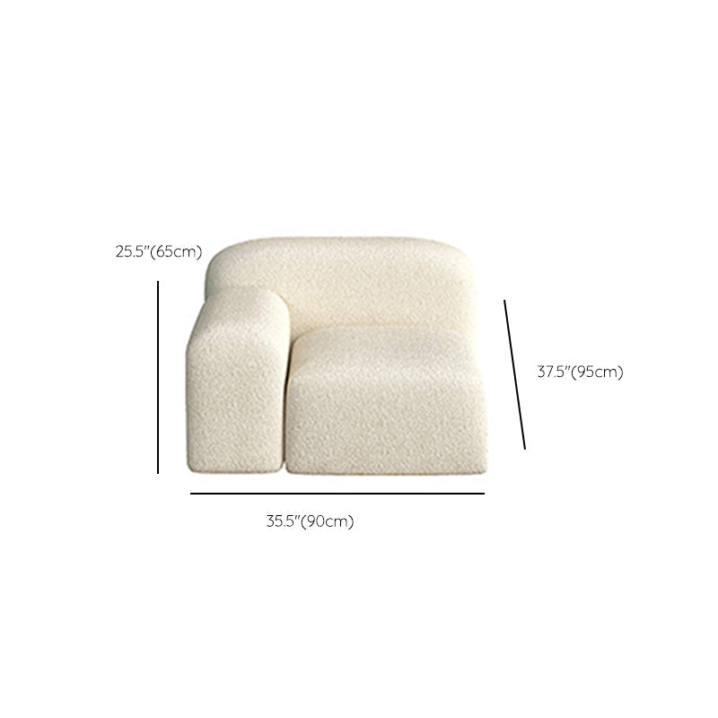 Scandinavian Sofa Fabric White Cushions Standard Square Arm Living Room Seating Clearhalo 'furn' 'furn_sofas' 'Furniture' 'Living Room Furniture' 'Sofa' 'sofas' 7533736