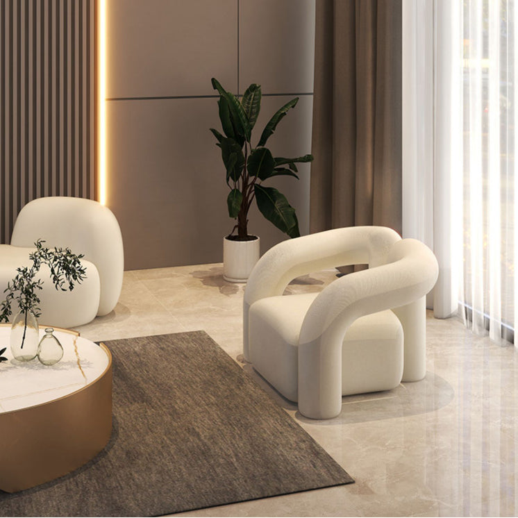 Scandinavian Seating Fabric Living Room White Tuxedo Arm Cushions Curved Sofa Clearhalo 'furn' 'furn_sofas' 'Furniture' 'Living Room Furniture' 'Sofa' 'sofas' 7533743