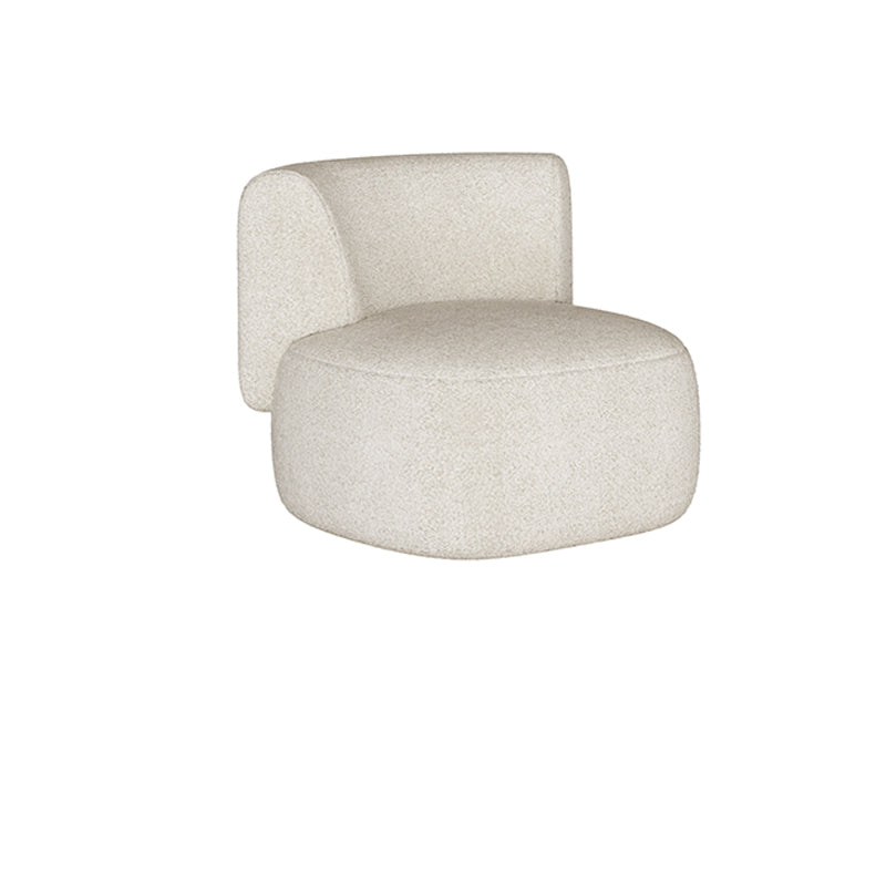 Scandinavian Settee Fabric Living Room Armless Curved Cushions White Sofa