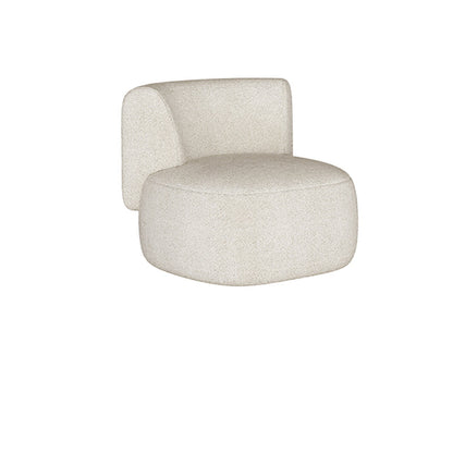 Scandinavian Settee Fabric Living Room Armless Curved Cushions White Sofa