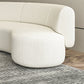Scandinavian Settee Fabric Living Room Armless Curved Cushions White Sofa
