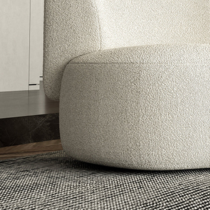 Scandinavian Settee Fabric Living Room Armless Curved Cushions White Sofa