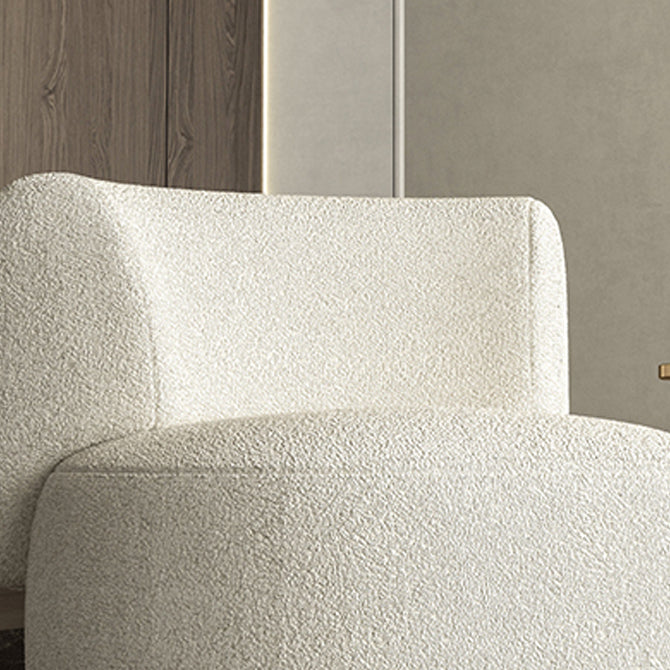 Scandinavian Settee Fabric Living Room Armless Curved Cushions White Sofa