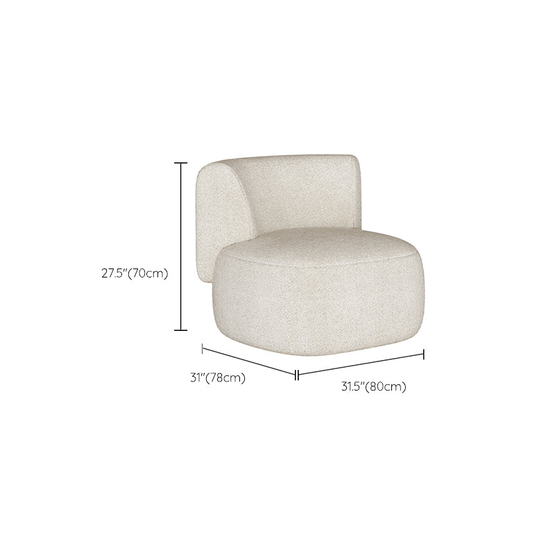 Scandinavian Settee Fabric Living Room Armless Curved Cushions White Sofa