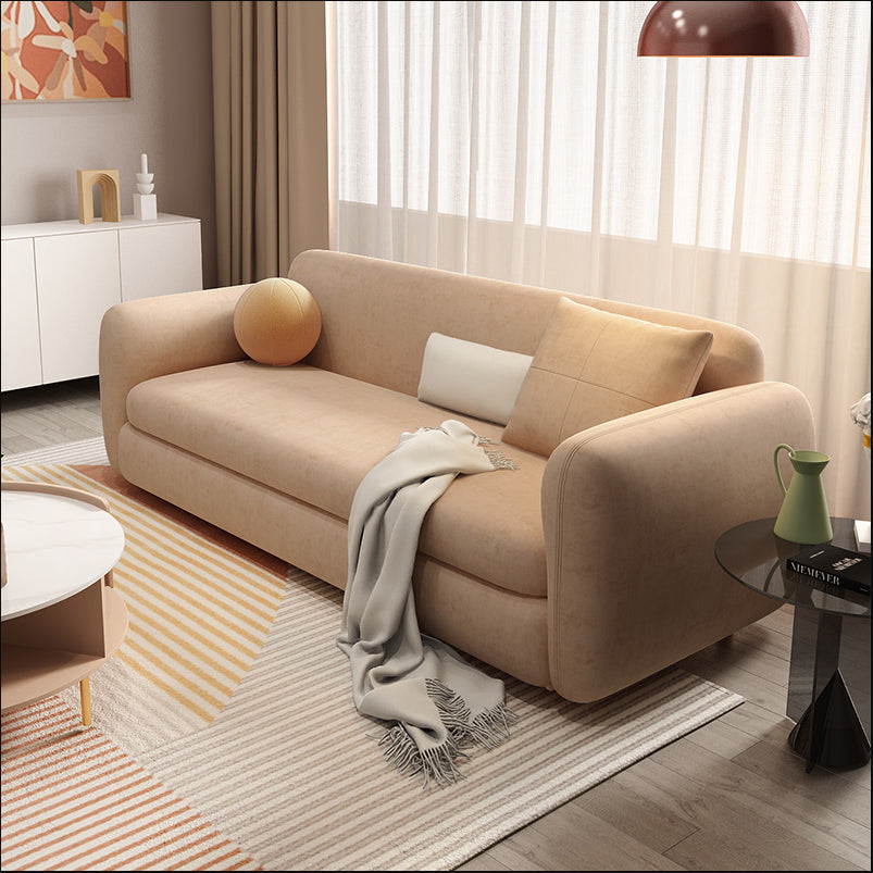 Scandinave Settee Le cuir de salon coussins du bras carré canapé-lit en feuillette