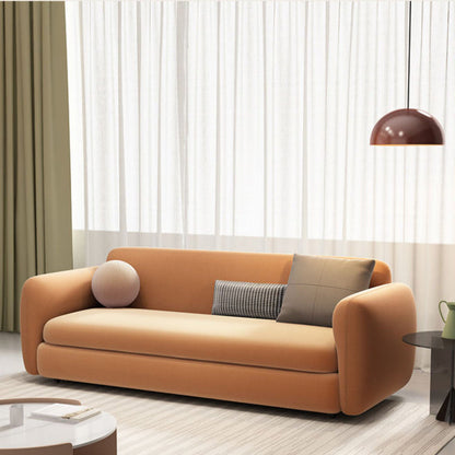 Scandinave Settee Le cuir de salon coussins du bras carré canapé-lit en feuillette