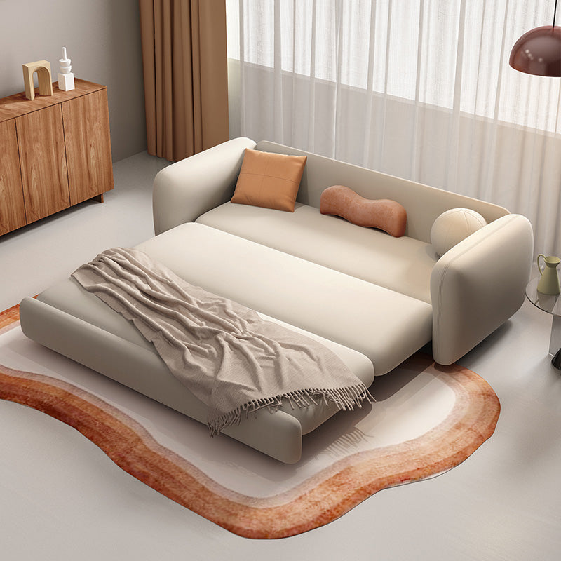 Scandinave Settee Le cuir de salon coussins du bras carré canapé-lit en feuillette