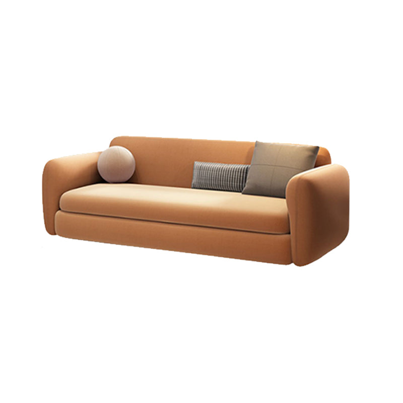 Scandinave Settee Le cuir de salon coussins du bras carré canapé-lit en feuillette