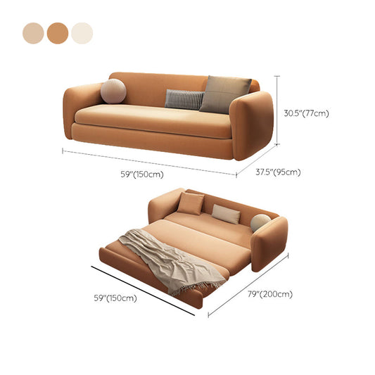 Skandinavische Sofa Leder Wohnzimmerkissen Quadratarm Slipbezogenes Sofa Bett