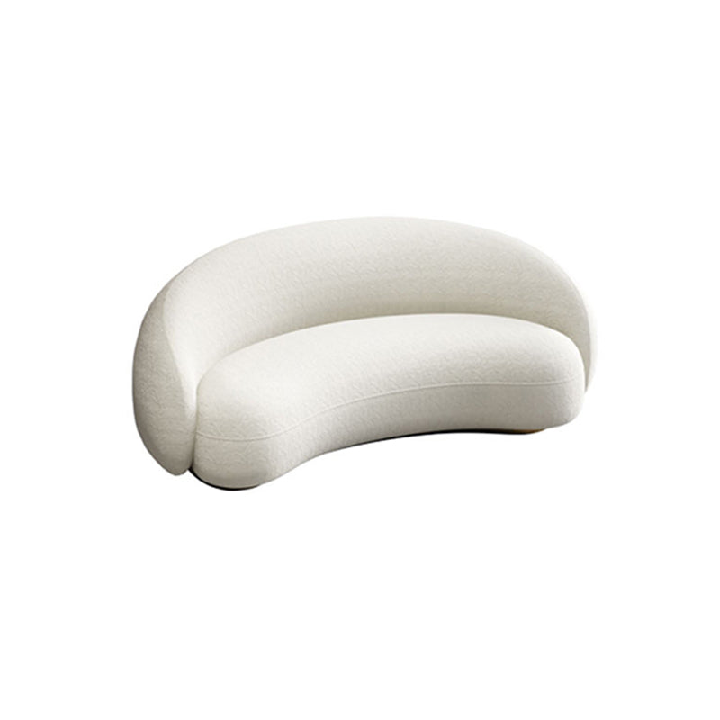 Skandinavisches Sofa Stoff weiß Wohnzimmer Smoking Armkissen gebogener Sofa