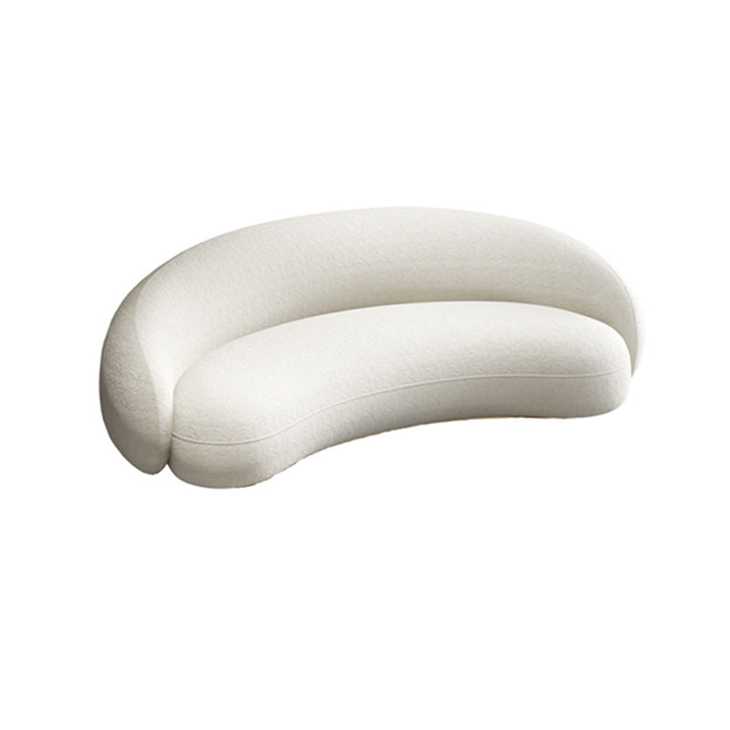 Skandinavisches Sofa Stoff weiß Wohnzimmer Smoking Armkissen gebogener Sofa