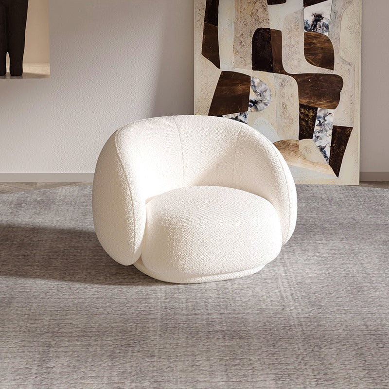 Skandinavisches Sofa Stoff weiß Wohnzimmer Smoking Armkissen gebogener Sofa