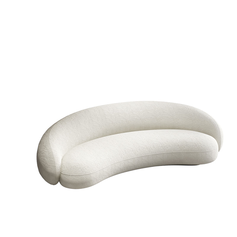 Skandinavisches Sofa Stoff weiß Wohnzimmer Smoking Armkissen gebogener Sofa