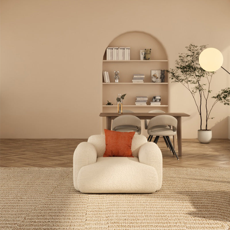 Scandinavian Seating White Fabric Living Room Recessed Arm Cushions Standard Sofa 41"L x 36"W x 28"H Clearhalo 'furn' 'furn_sofas' 'Furniture' 'Living Room Furniture' 'Sofa' 'sofas' 7533836