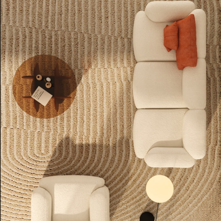 Scandinavian Seating White Fabric Living Room Recessed Arm Cushions Standard Sofa Clearhalo 'furn' 'furn_sofas' 'Furniture' 'Living Room Furniture' 'Sofa' 'sofas' 7533842