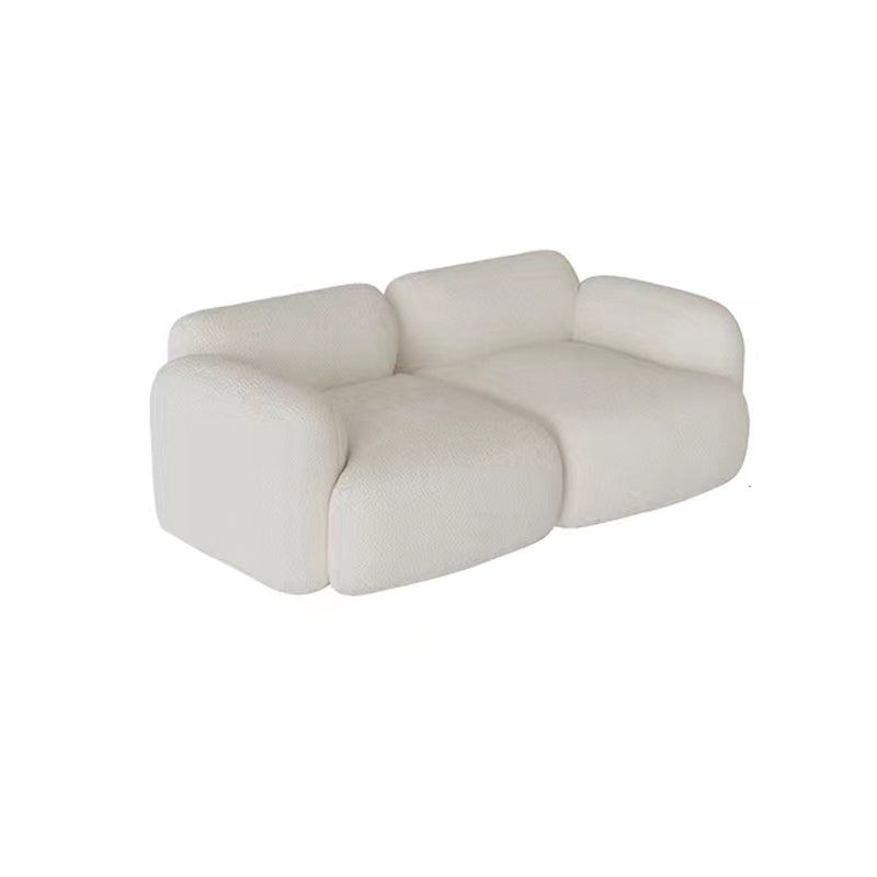 Scandinavian Seating White Fabric Living Room Recessed Arm Cushions Standard Sofa Clearhalo 'furn' 'furn_sofas' 'Furniture' 'Living Room Furniture' 'Sofa' 'sofas' 7533848