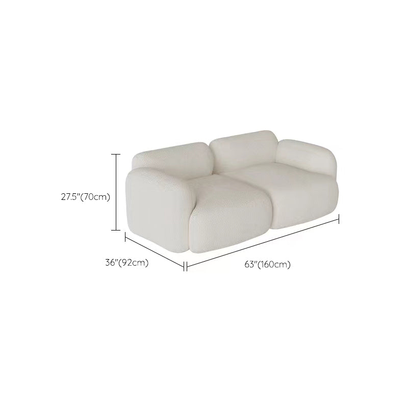 Scandinavian Seating White Fabric Living Room Recessed Arm Cushions Standard Sofa Clearhalo 'furn' 'furn_sofas' 'Furniture' 'Living Room Furniture' 'Sofa' 'sofas' 7533852