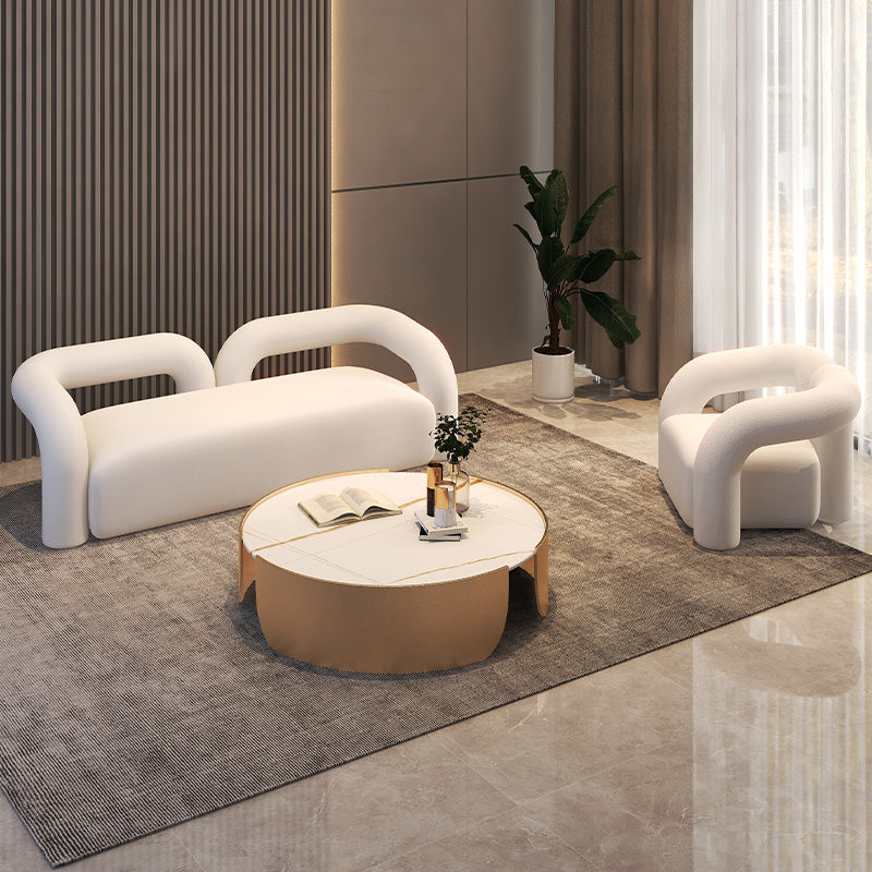 Cuscini bianchi di divano scandinavo smoking braccio soggiorno in tessuto divano in tessuto