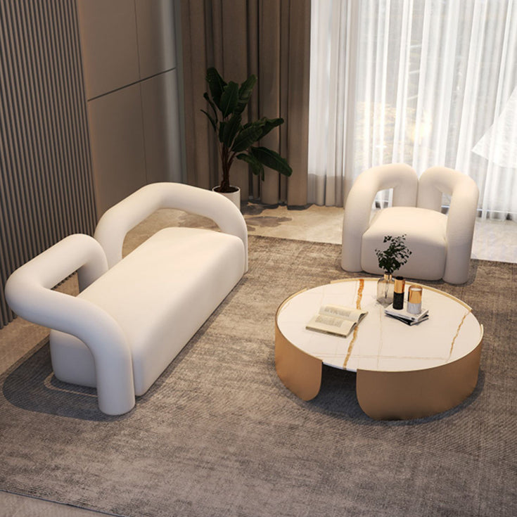 Cuscini bianchi di divano scandinavo smoking braccio soggiorno in tessuto divano in tessuto