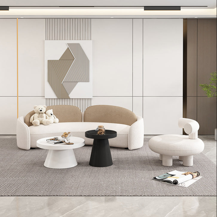 Skandinavische Sofa Stoff Smoking Arm Kissen Wohnzimmer weiße Sitzgelegenheiten