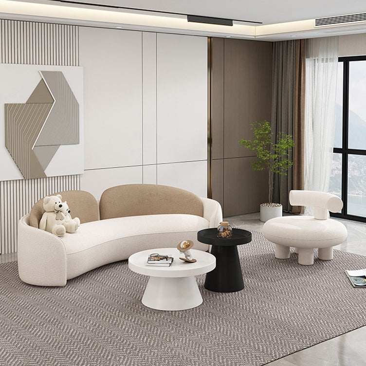 Skandinavische Sofa Stoff Smoking Arm Kissen Wohnzimmer weiße Sitzgelegenheiten