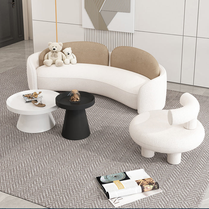 Skandinavische Sofa Stoff Smoking Arm Kissen Wohnzimmer weiße Sitzgelegenheiten