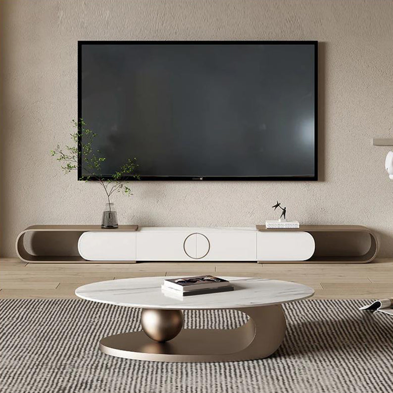 Glam Metal Abstract Base Cocktail Table Slate Top Coffee Table