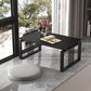 Glam Style Gold Iron Sled Base Coffee Table Rectangle Slate Table