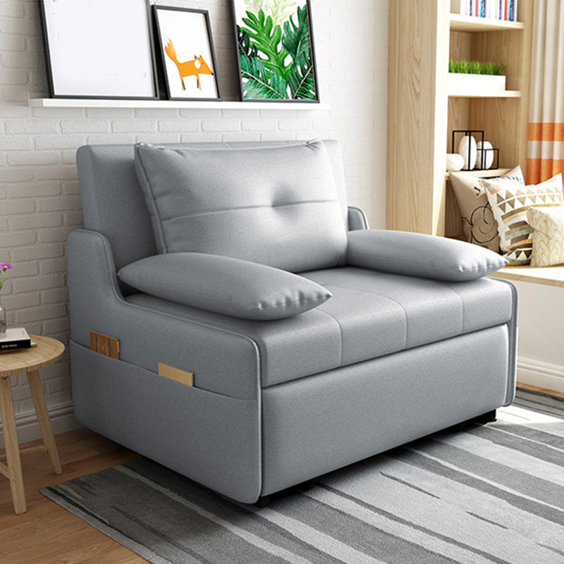 Divano dormiente in pelle glam con schiena trapuntata e scatola in metallo