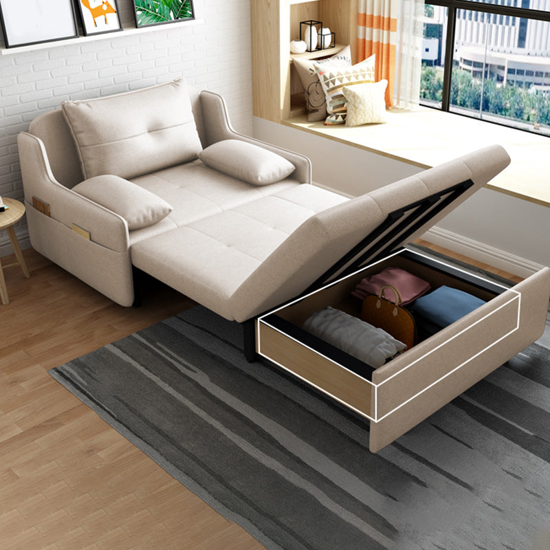 Divano dormiente in pelle glam con schiena trapuntata e scatola in metallo