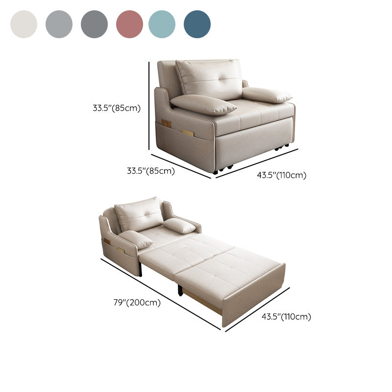 Divano dormiente in pelle glam con schiena trapuntata e scatola in metallo