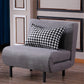 Contemporary Convertible Sofas with Tight Back in Faux Leather/Linen Blend 35"L x 28"W x 32"H Gray Clearhalo 'furn' 'furn_futons' 'Furniture' 'Futons & Daybeds' 'Futons' 'Living Room Furniture' 7533962