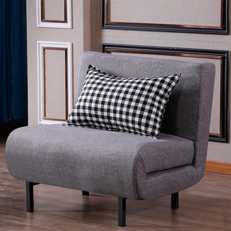 Contemporary Convertible Sofas with Tight Back in Faux Leather/Linen Blend 35"L x 28"W x 32"H Gray Clearhalo 'furn' 'furn_futons' 'Furniture' 'Futons & Daybeds' 'Futons' 'Living Room Furniture' 7533962