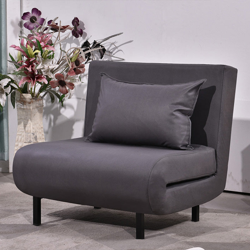 Contemporary Convertible Sofas with Tight Back in Faux Leather/Linen Blend Clearhalo 'furn' 'furn_futons' 'Furniture' 'Futons & Daybeds' 'Futons' 'Living Room Furniture' 7533964