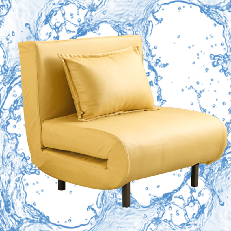 Contemporary Convertible Sofas with Tight Back in Faux Leather/Linen Blend Clearhalo 'furn' 'furn_futons' 'Furniture' 'Futons & Daybeds' 'Futons' 'Living Room Furniture' 7533966