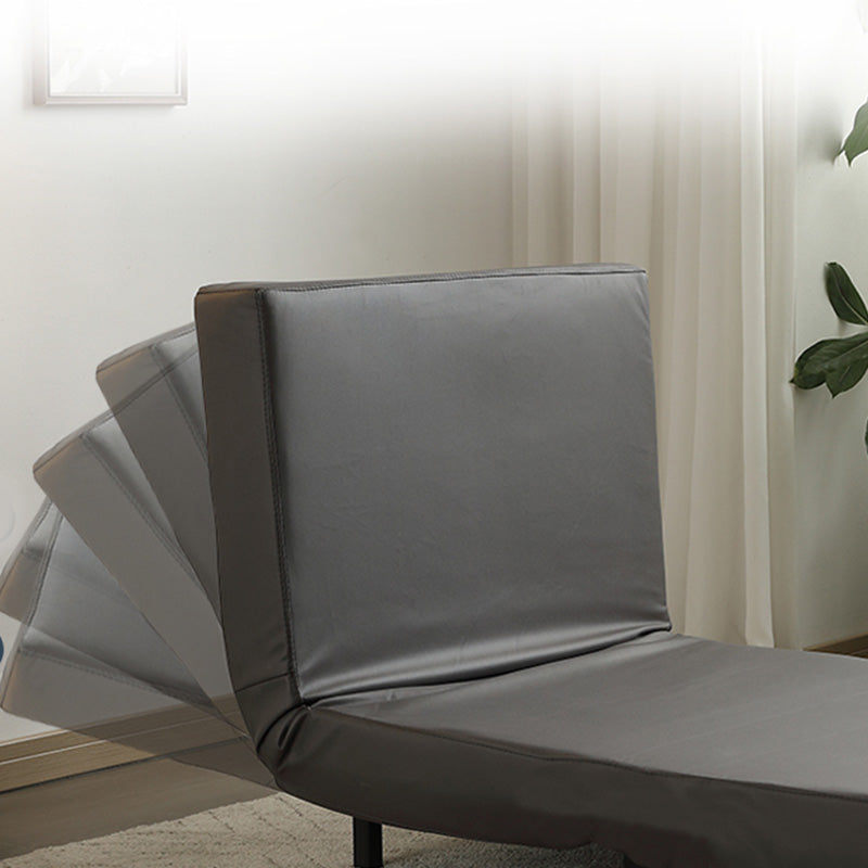 Contemporary Convertible Sofas with Tight Back in Faux Leather/Linen Blend Clearhalo 'furn' 'furn_futons' 'Furniture' 'Futons & Daybeds' 'Futons' 'Living Room Furniture' 7533967